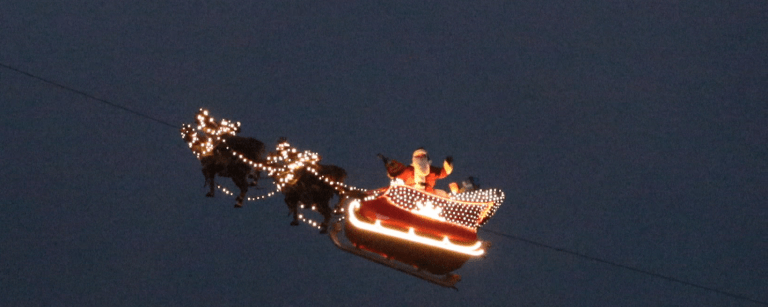 donde ver a papa noel volando en suiza